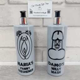 Personalised Reusable Novelty Grey Adult Bathroom Soap Dispensers -Funny Gift - Secret Santa Christmas - thumbnail 4