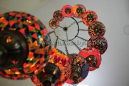 Turkish Mosaic Water Drop Chandelier - 11 Large Globe Ottoman Ceiling Lamp - H11 - thumbnail 1