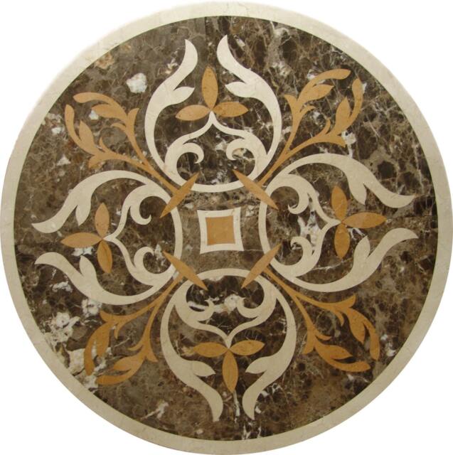 Water Jet Accent Medallion Mosaic Art Floor Decor - Aurum - image 1