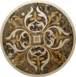 Water Jet Accent Medallion Mosaic Art Floor Decor - Aurum - thumbnail 1