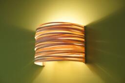 Veneer Wall Lamp in Scandinavian Style - Wood Lighting Hygge Sconce For Home Improvement Or Spring Decor Arc Stripes - thumbnail 1