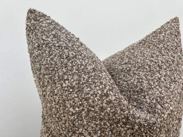 Beige Boucle Pillow Cover , Neutral Textured Cushion, Custom Size - 11 Color Options - image 1