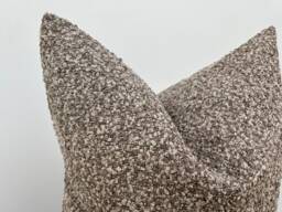Beige Boucle Pillow Cover , Neutral Textured Cushion, Custom Size - 11 Color Options - thumbnail 1
