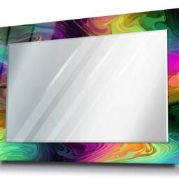 Multicolor Swirls Tempered Glass Mirror, Luxury Home Decor - thumbnail 2