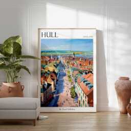 Hull Travel Poster Humber Bridge, England Art Print - thumbnail 2