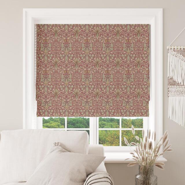 Custom Made To Measure Roman Blind Shade William Morris Snakeshead Wine Hand Crafted - image 1