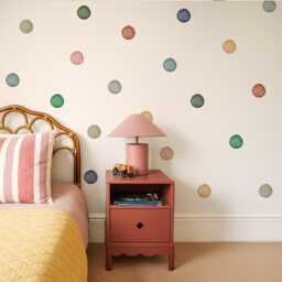 Pastel Polka Dot Wall Decals - Fabric Peel & Stick Watercolour Sticker Set For Kids Rooms & Nursery - thumbnail 1