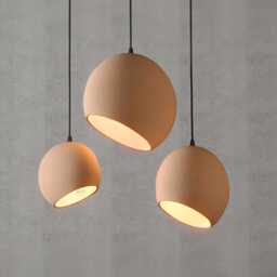 Wabi-Sabi Ceramic Pendant Light, Terracotta White Clay, Minimalist Ceiling Lamp - Hardwired/Plug-In, Naaya Tilta - thumbnail 2