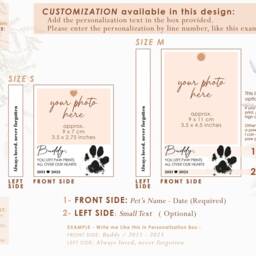 Pet Loss Gift, Custom, Engraved Wood Photo Block, Animal Paw Print, Dog Memorial Frame, Picture Sympathy Cat Gift - thumbnail 4
