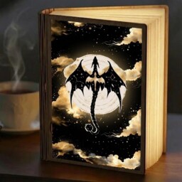 Fourth Wing Dragon Book Lamp, Dark Fantasy Light, Led Foldable Night Light Decor - thumbnail 2