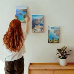 3 Piece Canvas Set - Greek Seaside Views & Santorini Town Of Oia, Blue Print, Landscapes Wall Decor - thumbnail 1