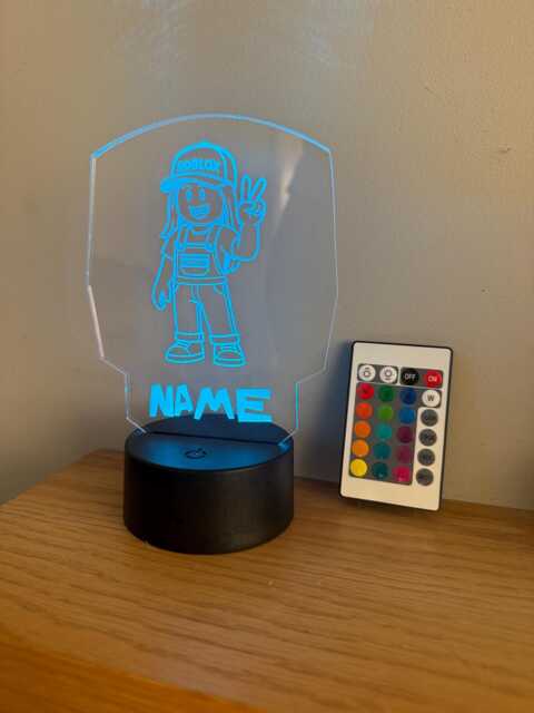 Personalised Girl Roblox Night Light, Children's Light, Game Room, Boys Night Led Boy Girls Birthday Active - image 1