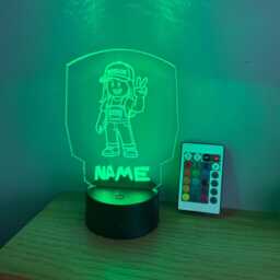 Personalised Girl Roblox Night Light, Children's Light, Game Room, Boys Night Led Boy Girls Birthday Active - thumbnail 2