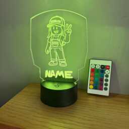Personalised Girl Roblox Night Light, Children's Light, Game Room, Boys Night Led Boy Girls Birthday Active - thumbnail 3