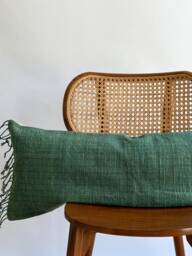 Green Tribal Hemp Hand Woven Natural Dye Color Pillow Cover - thumbnail 1