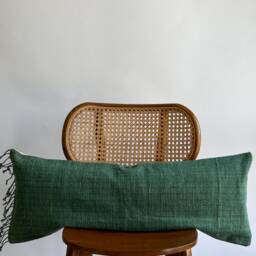 Green Tribal Hemp Hand Woven Natural Dye Color Pillow Cover - thumbnail 2