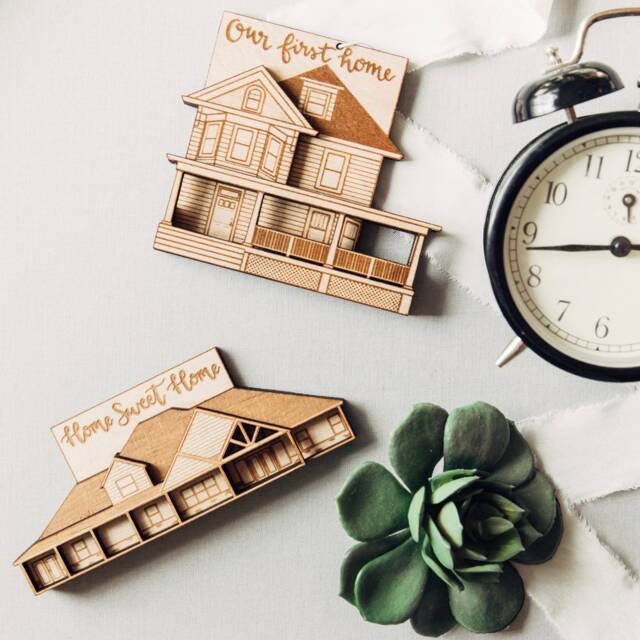 Custom Home Ornament Or Magnet, Unique Christmas Gift, House Warming Illustration, Personalized Gift For Mom, Our First - image 1