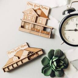 Custom Home Ornament Or Magnet, Unique Christmas Gift, House Warming Illustration, Personalized Gift For Mom, Our First - thumbnail 1