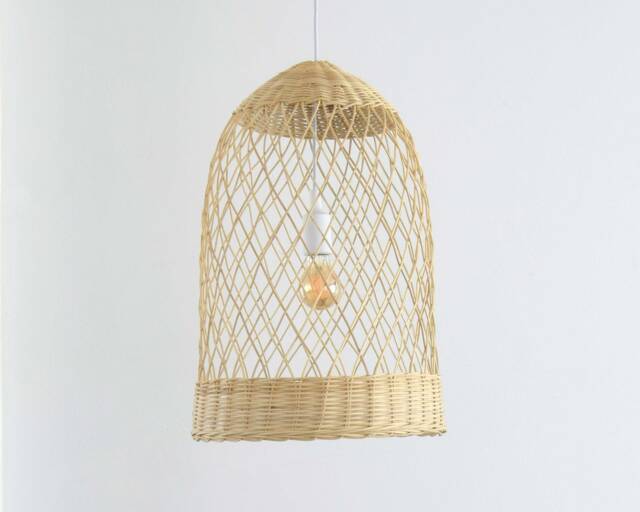 Handmade Rattan Pendant Light, Woven Basket Lamp - image 1