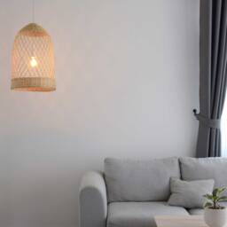 Handmade Rattan Pendant Light, Woven Basket Lamp - thumbnail 3