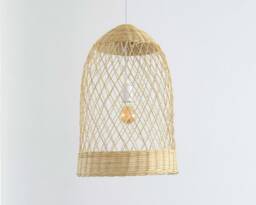 Handmade Rattan Pendant Light, Woven Basket Lamp