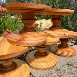 Reception Wedding Candle Holder Display Piece Accent Table Centerpiece Rustic Decor Wood Pillar Stain Option - thumbnail 3