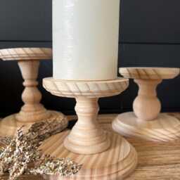 Reception Wedding Candle Holder Display Piece Accent Table Centerpiece Rustic Decor Wood Pillar Stain Option - thumbnail 4