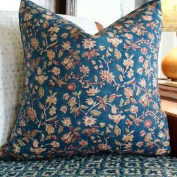 Floral Block Print Various Sizes Pillow Cover Mid-Century Modern Accent - thumbnail 2