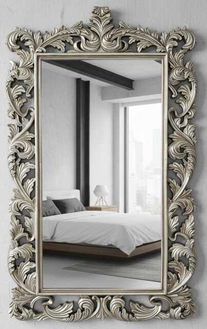Huge Free Standing Chrome Silver Gabriella 107cm X 197cm Leaner Ornate Antique Mirror - image 1