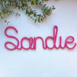 Custom Knitted Wire Name Word Sign - Nursery Decor Personalised Baby Gift Signs Kids Children's Gifts Wall Art - thumbnail 2