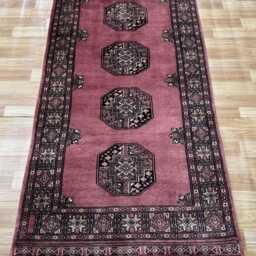 3x6 Pink Color Bokhara Rug - 0.90x1.85 Bedroom Luxury Area Turkish Fine Quality Afghan - thumbnail 2