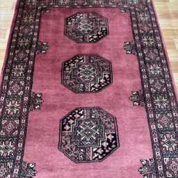 3x6 Pink Color Bokhara Rug - 0.90x1.85 Bedroom Luxury Area Turkish Fine Quality Afghan - thumbnail 3