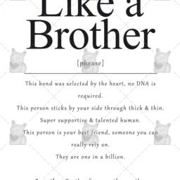 Like A Brother Definition Art Print, Like Gift, From Another Mother, Gift For Step Brother, Male Best Friend - thumbnail 2