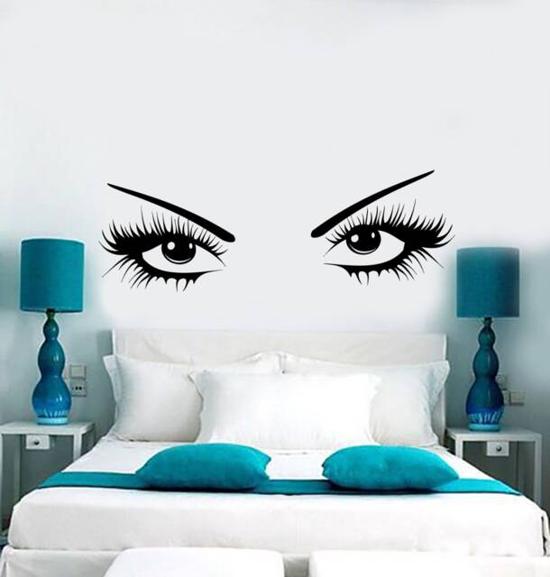 Wall Vinyl Decal Beautiful Eyes Hair Beauty Salon Cool Amazing Face Decor 1346Dz - image 1