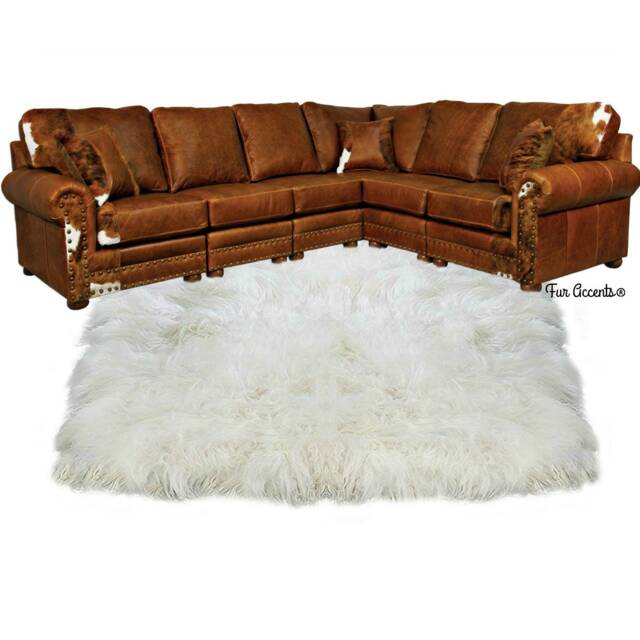 Faux Sheepskin Area Rug - Shaggy Thick Pelt Design, Usa Made - image 1