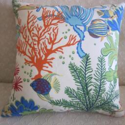 Underwater Fish Pillow Cover, Bright Colorful Coastal Decor, 18 - thumbnail 2