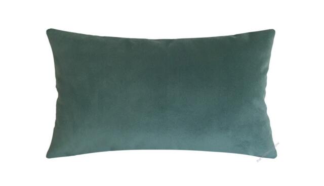 Caribbean Green Velvet Suede Decorative Throw Pillow Cover/Case Cushion 12x20 - image 1