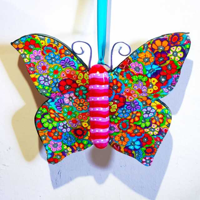 Colorful Butterfly Wall Art Iridescent Handmade Nursery Decor - image 1