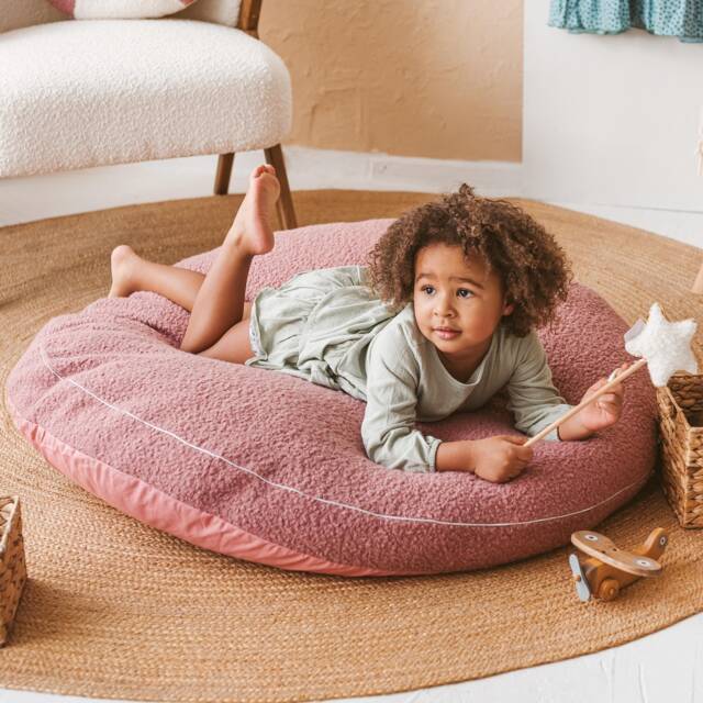 Toddler Pouf Floor Cushion Kids Playroom Furniture, Girls Room Decor, Birthday Gift For Kids, Throw Pillows Nest, Cozy Reading Corner - image 1
