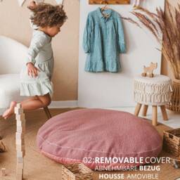 Toddler Pouf Floor Cushion Kids Playroom Furniture, Girls Room Decor, Birthday Gift For Kids, Throw Pillows Nest, Cozy Reading Corner - thumbnail 3