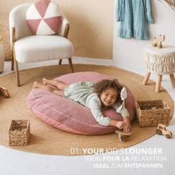 Toddler Pouf Floor Cushion Kids Playroom Furniture, Girls Room Decor, Birthday Gift For Kids, Throw Pillows Nest, Cozy Reading Corner - thumbnail 2