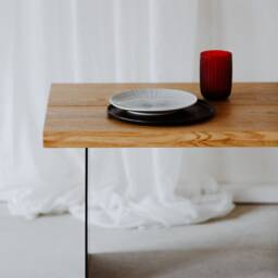 Handmade Oak Coffee Table, Black Metal Legs, Modern Living Room Furniture - thumbnail 2