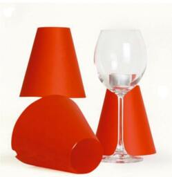 "3 Lampshades For Wine Glasses Made Of Red Vellum Paper ""Little Riding Hood" - thumbnail 4