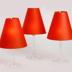 "3 Lampshades For Wine Glasses Made Of Red Vellum Paper ""Little Riding Hood" - thumbnail 2