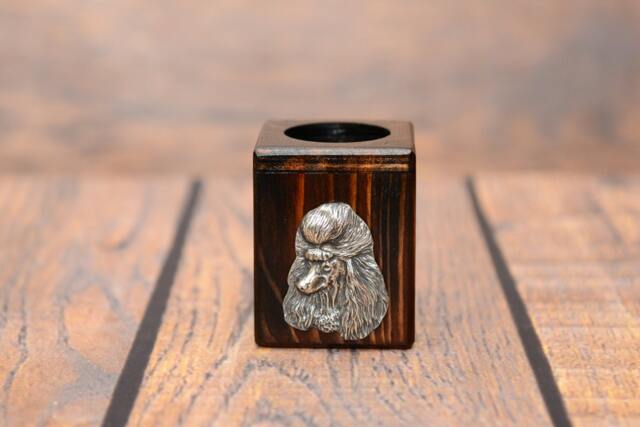 Poodle - Wooden Candlestick With Dog, Souvenir, Decoration, Limited Edition, Collection - image 1