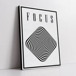 Focus Quote Illusion Geometric Motivational Inspirational, Framed Canvas Wall Art Poster Print, Home Office & Room Decor, Gift Idea - thumbnail 2