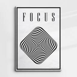 Focus Quote Illusion Geometric Motivational Inspirational, Framed Canvas Wall Art Poster Print, Home Office & Room Decor, Gift Idea - thumbnail 3