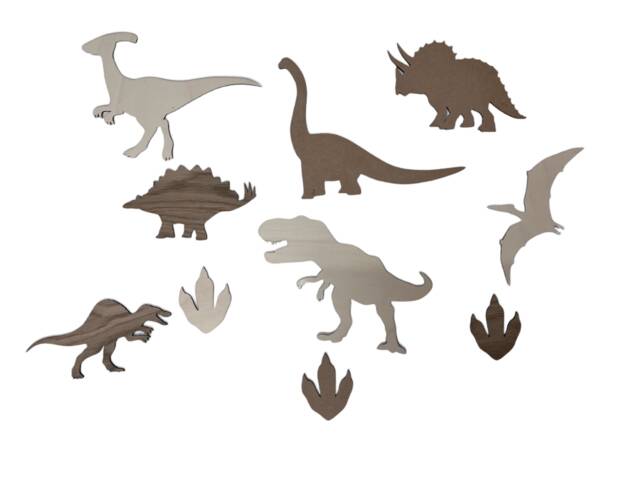 Pack Of 7 Wooden Dinosaurs - Dinosaur Wall Art Blanks - image 1