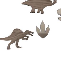 Pack Of 7 Wooden Dinosaurs - Dinosaur Wall Art Blanks - thumbnail 3