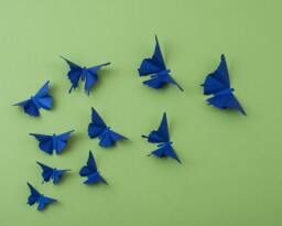 3D Wall Butterflies Cobalt Metallic Butterfly Silhouettes For Girls Room, Nursery, & Home Art Decor - thumbnail 1